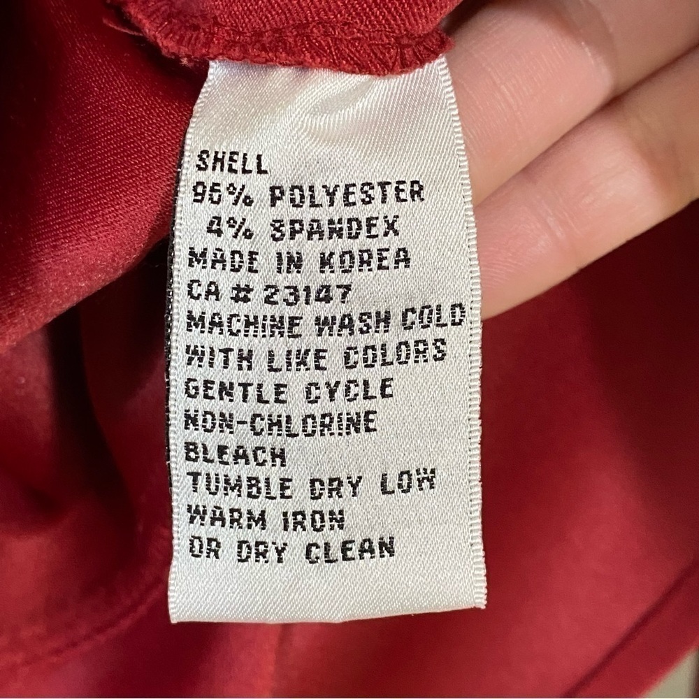 Talbots Shacket Long Sleeve Button Down Top Red Sz MP - Picture 3 of 8